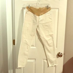 Articles of Society White Maternity Skinny Jeans